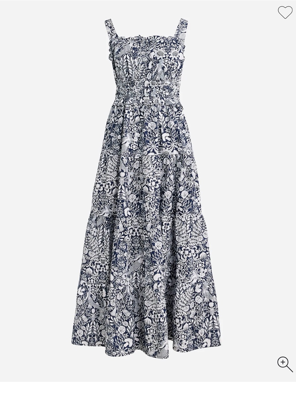 J.Crew Sevilla cotton dress in mermaid print. Navy and white. Size XS